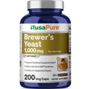 NusaPure Brewers Levure 1000mg 200 Caps végétariens (non OGM, végétalien)