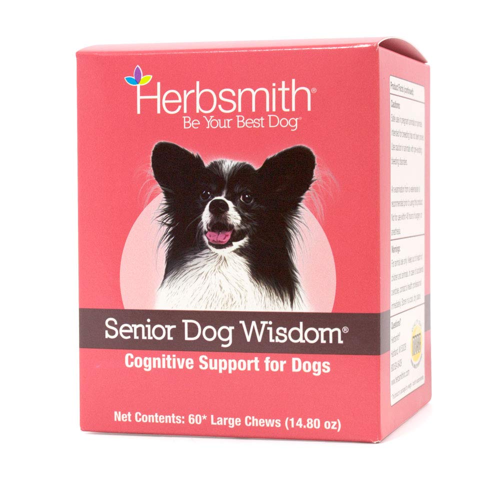 Herbsmith Senior Dog Wisdom – Dog Dementia Supplement – DHA für Senior Dog Brain Health - Senior Supplement für Hunde- 60ct Large Chews