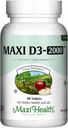 Maxi-Gesundheit Vitamin D3 2000 IU - Für gesunde Muskelfunktion, Knochengesundheit und Immununterstützung – 90 Tabletten – Beste Kosher Ergänzung für Erwachsene
