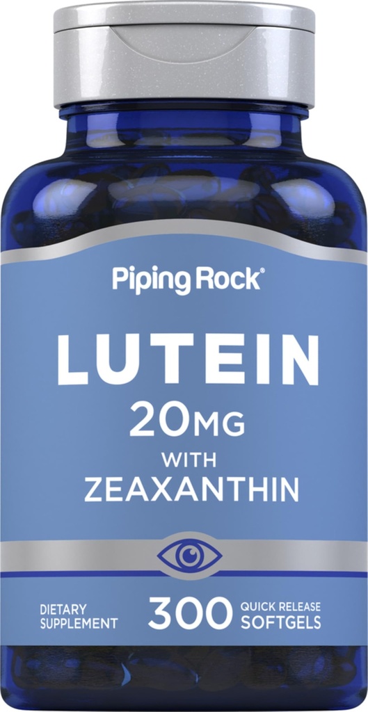 Lutéine et supplément de zéaxanthine 20 mg 300 Softgels