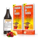 Emulsión de Escocia Cod Liver Oil Liquid Supplement mit Vitaminen A, D, E & B1 - Natural Fish Oil Omega 3 für Kinder & Erwachsene - Delicious Strawberry Banana Flavor - 6.5 Unze (2-Pack)