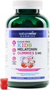 NatureWise Kids Melatonin 1 mg Sugar-Free Gummis für Kinder Alter 4 & Up - Non-Habit Forming Schlafhilfe - Erdbeeren Flavored - Vegan, keine Gluten, Non-GMO - 180 Count[6-Monatsversorgung]