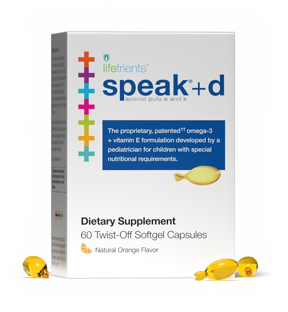 Lifetrients Speak+d Twist-Off Softgels – Orange Naturel – 60 Softgels – Pédiatricien formulé pour soutenir les enfants avec des exigences nutritionnelles spéciales – amélioré avec Oméga-3, Vitamine E-E-D3