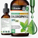 BIO KRAUTER Flüssige Chlorophyll Tropfen - Reinigungs- und Immununterstützung - Interne Deodorant - Natrium-Kupfer Chlorophyllin-Extrakt-Ergänzung - 2 fl oz