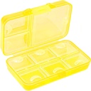 Pill Organizer, Tragbare Pille Fall, 9 Fächer Moisture-Proof Reise Pille Fall für Vitamine, Medizin, Fischöl, Nahrungsergänzungsmittel, Pillenspender (gelb)