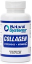 Collagen Plus Vitamin C von Natural Systems 60 Kapseln - Collagen Hydrolysat und Vitamin C für Vital-Haar und Haut - Collagen ergänzt Frauen und Männer - hydrolysierte Collagen Peptide Pulver Pillen