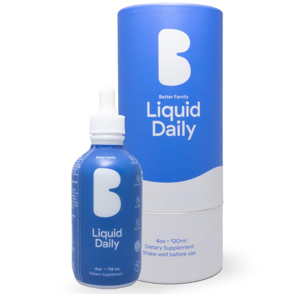Meilleure famille - Multivitamine quotidienne liquide - goutte de bien-être tout-en-un - Tous les âges et tous les sexes - Vitamines méthylées - Pas de sucre ou d'artificiels - Sans gluten, sans OGM - Supplément alimentaire - 4 oz (120 ml)