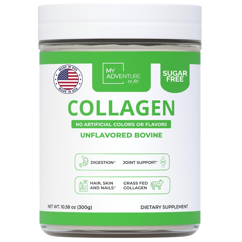 My Adventure to Fit Hydrolyzed Collagen for Women - Grass Fed Collagen Powder for Muscle Growth & Collagen Protein Powder - Keto Collagen Powder for Joints & Gut Health - Unflavored Bovine 300g