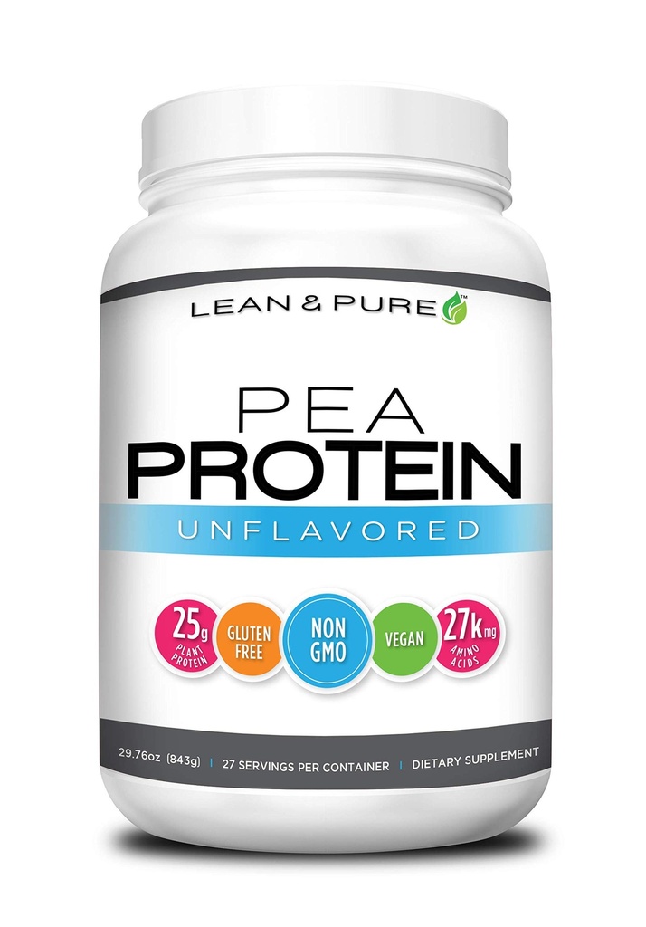Lean & Pure Pea Protein Powder, Vegan, Low Carb, 25g Protein, Non GMO, Glutenfrei, 27 Servierungen, 843g