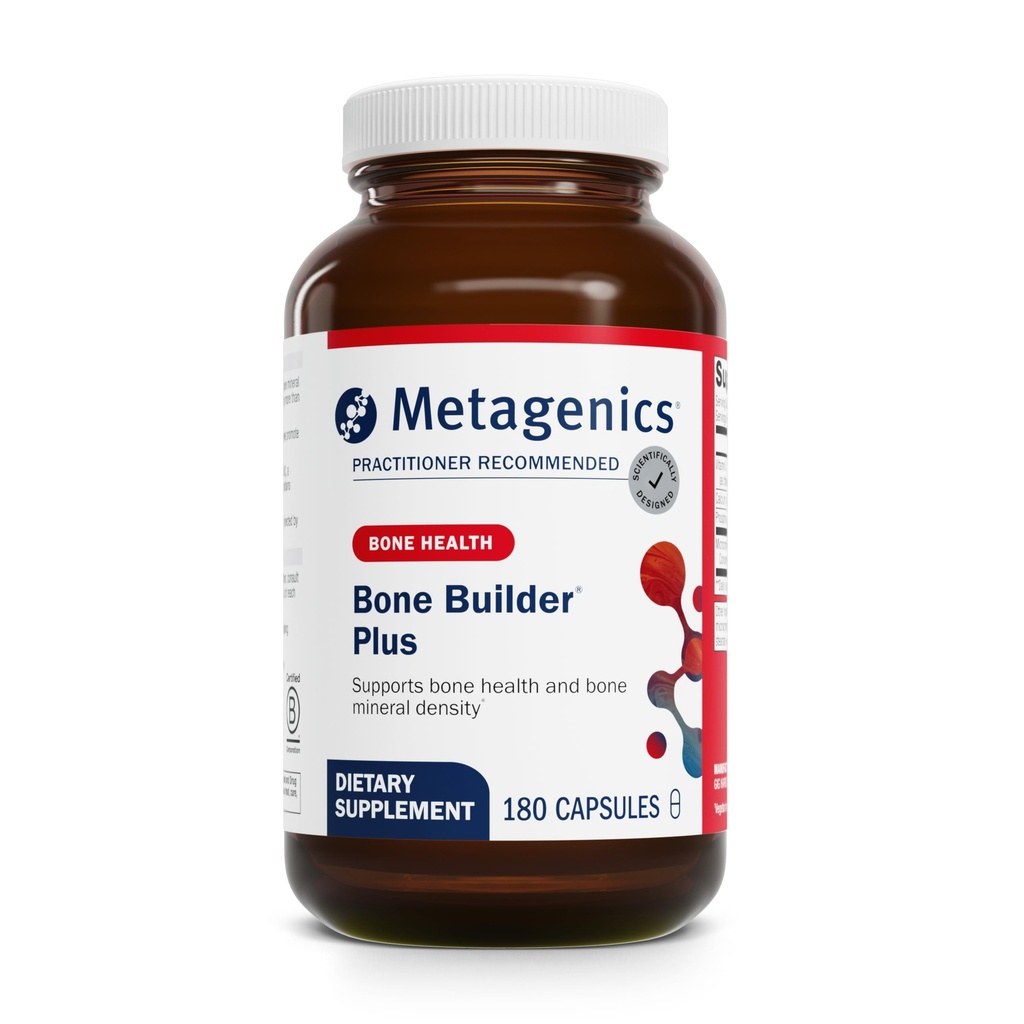 Métagène Bone Builder Plus - Supplément MCHC pour la santé des os* - Formule à haute absorption avec calcium, phosphore et 2000 UI de vitamine D - Non-OGM et sans gluten - 180 capsules