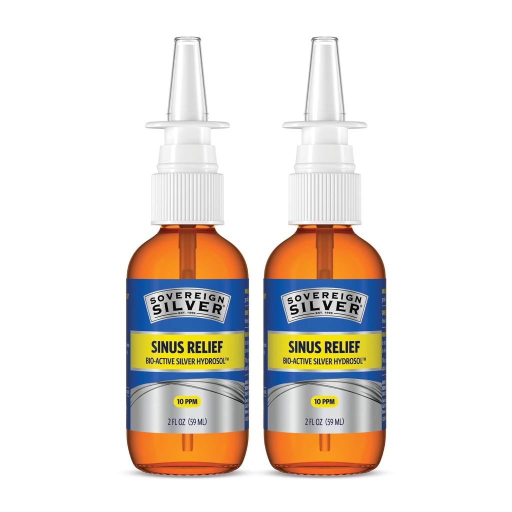 Sovereign Silver Bio-Active Colloidal Silver Hydrosol für Immununterstützung - 10ppm - 2oz - Nasal Spray - Paket von 2