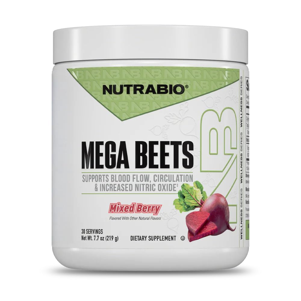 NutraBio Organic Beet Root Powder Superfood mit Nitrate und Antioxidantien - Unterstützt Leistung, Zirkulation, Blutfluss und Gesamtgesundheit - Non-GMO, Vegetarisch, 30 Servietten