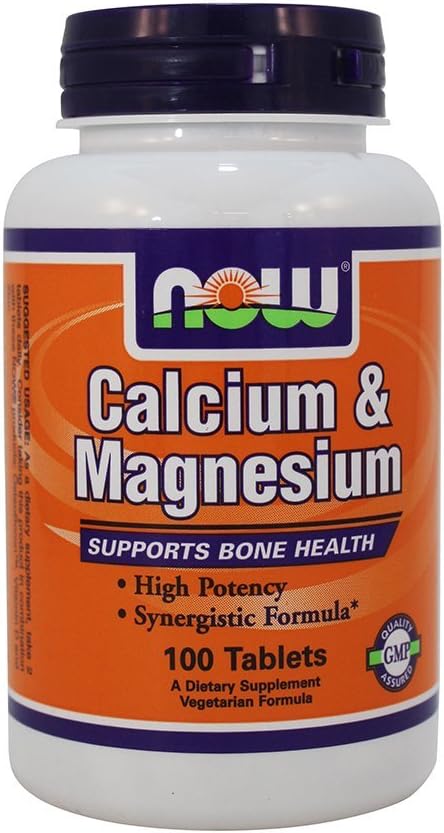 NOW Calcium/Magnesium 1000/500 mg, 100 Tabletten (Pack von 3)