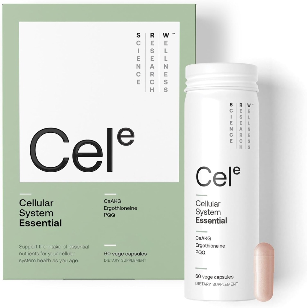 SRW Cel Essential | Wellness Supplement for Healthy Aging and Longevity | Supports Energy, Mental Performance + Muscle Health | 17 Vitamins & Minerals | Suitable for All Ages | 60 Capsules