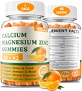 (2 Pack) Calcium Magnesium Zink-Gummi mit Vitamin D3 & K2 - Zuckerfreie Calcium-Gummi-Gummi für Damen und Herren - Knochen & Immununterstützung - Non-GMO, Glutenfrei, Orange Flavored - 120 Count
