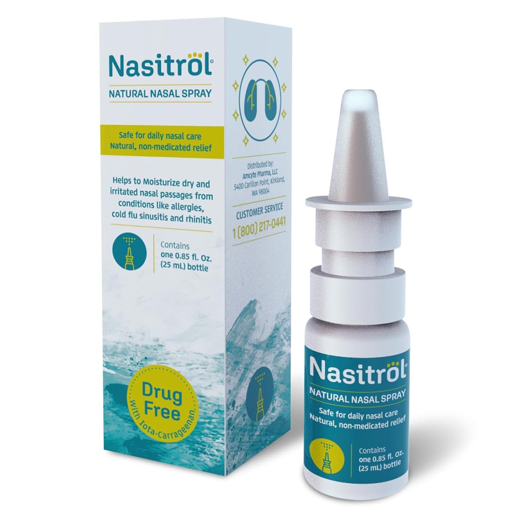 Vaporisateur nasal naturel - Mist saline tout naturel pour la congestion et les soins quotidiens du nez - Vaporisateur nasal essentiel pour la saison du froid et de la grippe - Soulagement instantané pour les adultes et les enfants - Bouteille de 25 ml