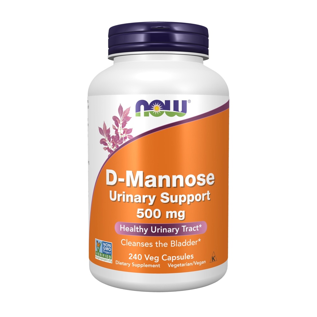 MAINTENANT Compléments alimentaires, D-Mannose 500 mg, Projet non-OGM, Tract urinaire vérifié et sain*, 240 gélules