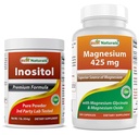 Meilleure poudre d'inositol naturel 1 Lb et glycinate de magnésium 425 mg
