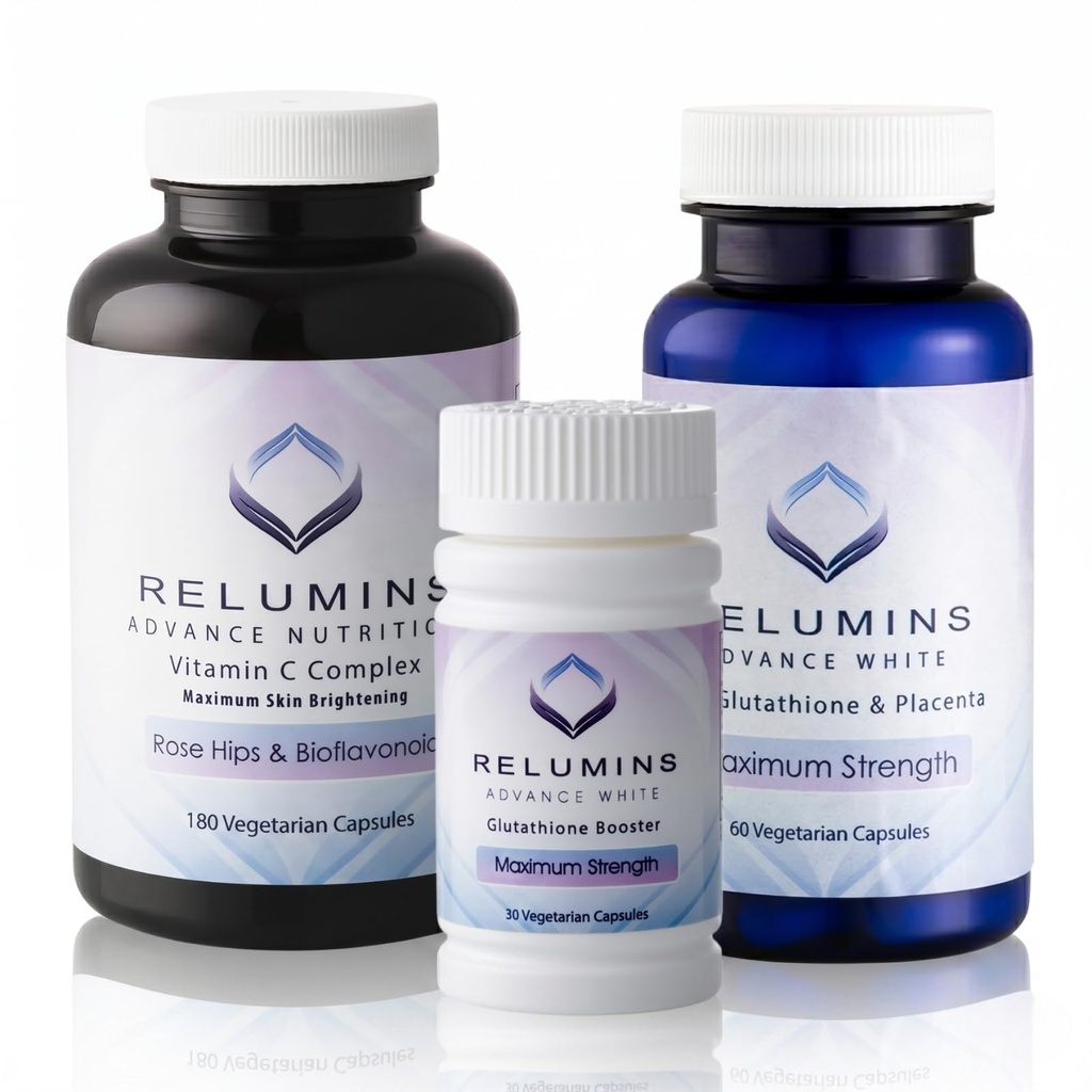 Relumines Advanced Skin Supplement Set - L-Glutathione Complex, Vitamin C, & Antioxidante Unterstützung - Nourishing Formel für gesunde Haut - 30 Tage Versorgung