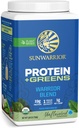 Sunwarrior Warrior Blend Protein Greens Pulver-Getränk-Mix | BCAA Pflanzenbasierte organische Hanf gesehen Vegan Gluten Free Non-GMO Low Carb Protein Pulver | Unflavored 750 G 30 SRV