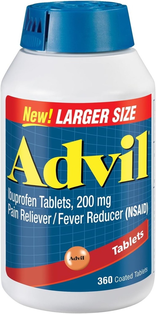 Comprimés enrobés d'Advil-Ibuprofen, 200 mg 360 comprimés enrobés