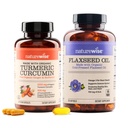NatureWise Curcumin Turmeric 2250mg & Flaxseed Oil 1200mg Omega 3 6 9 Softgels für Gelenk-, Herz- und Immununterstützung [1 & 2 Monate Versorgung]
