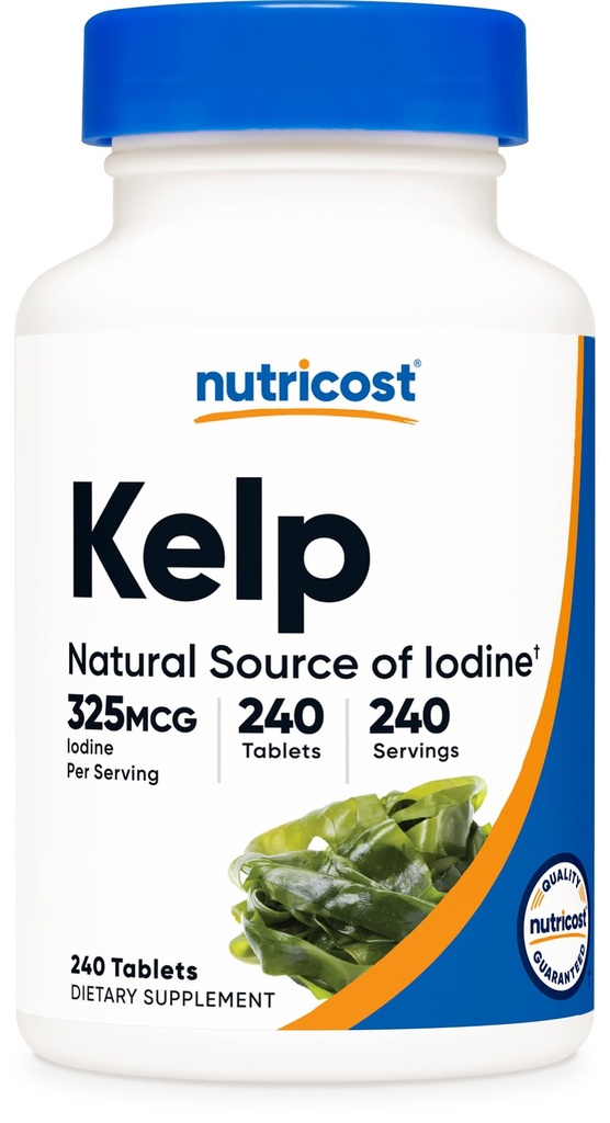 Nutricost Kelp Tablets, 325mcg Jod, 240 Tabletten - Non-GMO, Glutenfrei