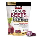 FORCE FACTOR Total Beets Heart Health Chews for Blood Pressure Support, with Beetroot Powder, CoQ10, B Vitamines et extrait de graines de raisin pour le flux sanguin et l'énergie, Cerise noire, 60 Chews doux