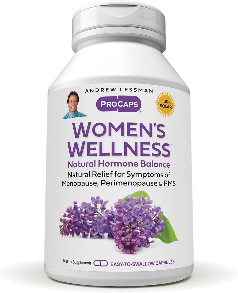 ANDREW LESSMAN Women’s Wellness 60 Capsules - Naturally Relieves PMS, Menopause und Perimenopause Symptome, mit Soy Isoflavones, EGCG, Cranberry, Broccoli und mehr. Einfach zu Swallow Kapseln