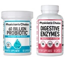 CHOIX du physicien - Trousse de santé optimale Gut : 60 milliards de probiotiques 60ct + enzymes digestives 90ct pour le confort digestif et le soutien immunitaire
