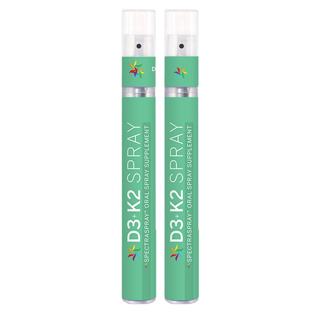 Spectraspray Vitamin D3 + K2 Spray 2 Pack - MenaQ-7 K2 Oral Vitamin Healthy Lifestyle Support, 60 Tage Versorgung insgesamt