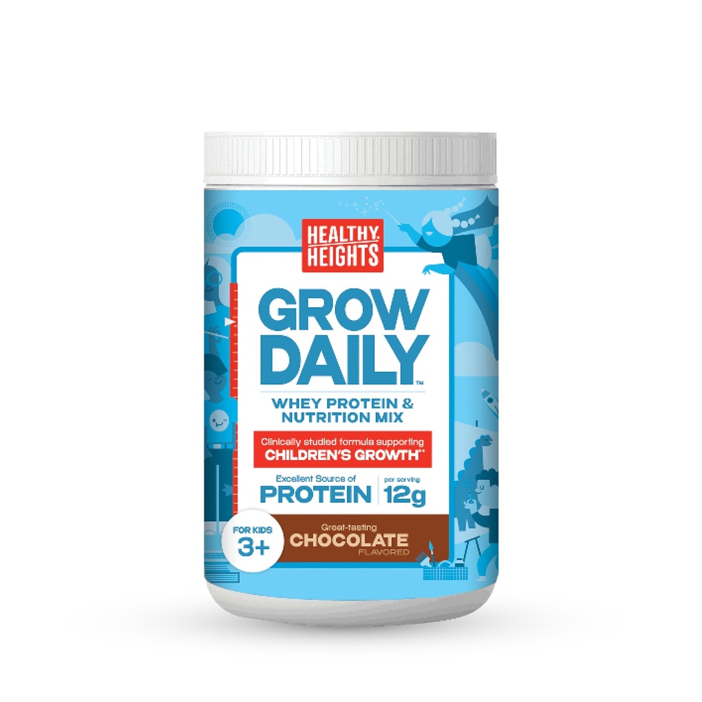 Healthy Heights Grow Daily Kids Protein Drink Mix (Chocolate) - High Protein Shake für Kinder 3+