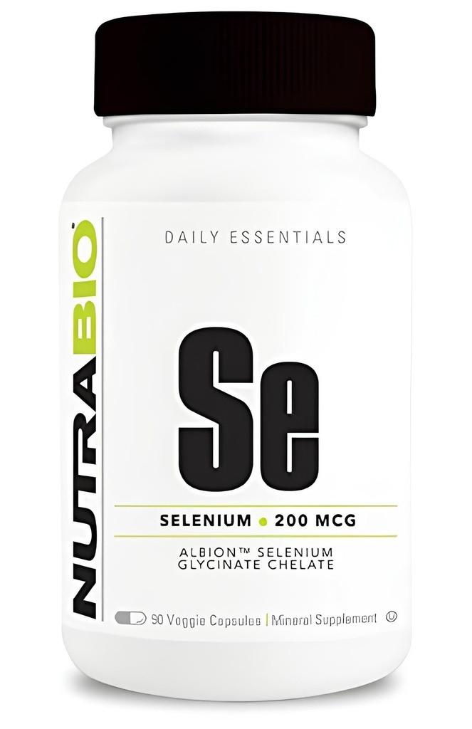 Supplément de sélénium NutraBio, 200mcg - 90 capsules végétales - Support antioxydant naturel