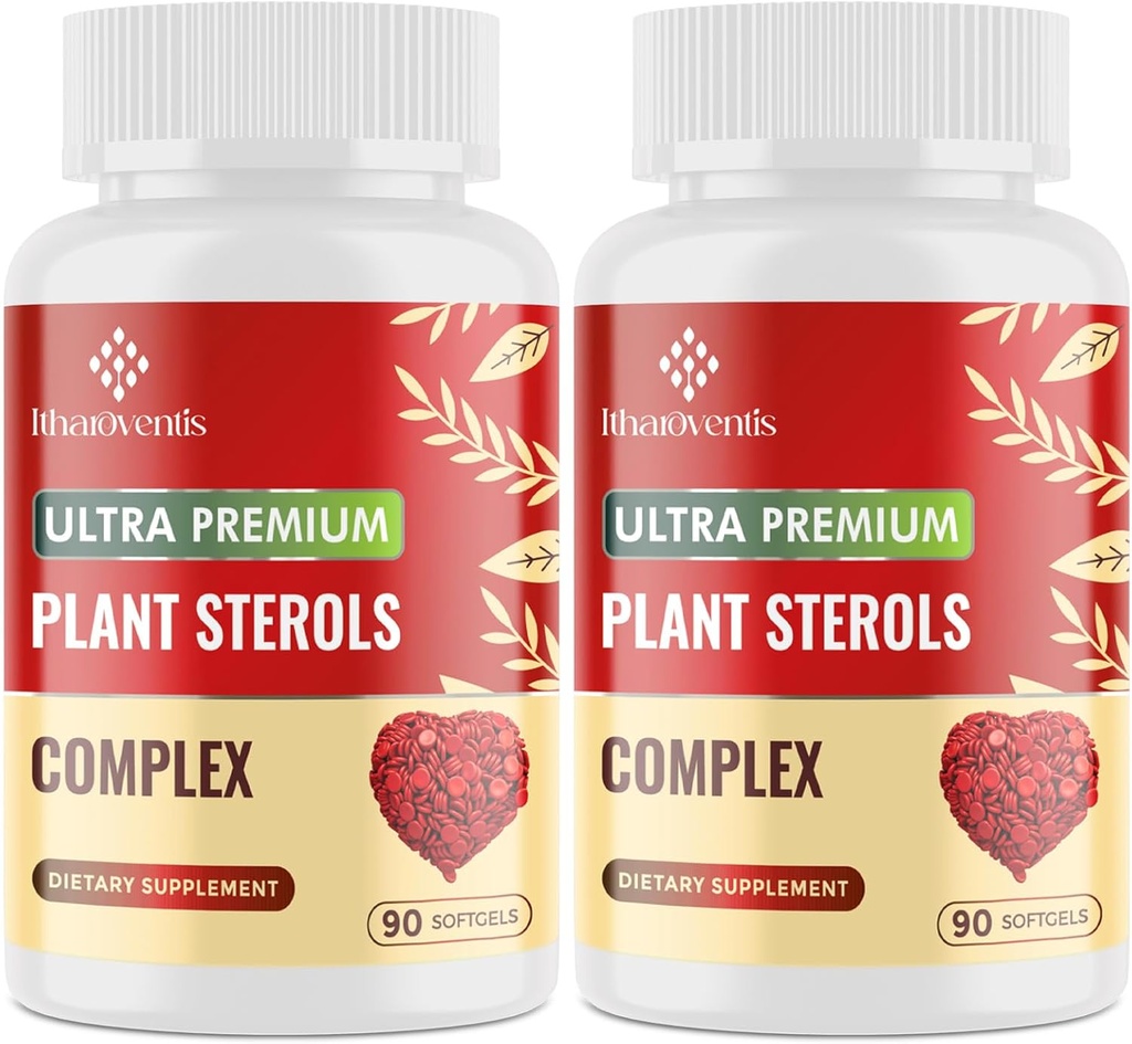 Cholesterin-Ergänzungen mit Pflanzen Sterolen, Niacin, Red Yeast Rice, Bergamotte, Omega-3 & Knoblauch - Eingefügte Absorptionsformel - 180 Softgels