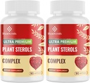 Cholesterin-Ergänzungen mit Pflanzen Sterolen, Niacin, Red Yeast Rice, Bergamotte, Omega-3 & Knoblauch - Eingefügte Absorptionsformel - 180 Softgels