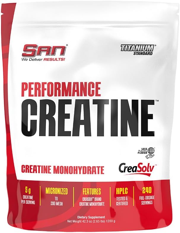 SAN Performance Creatine 1200g – Soutient la croissance musculaire et la performance athlétique, 240 portions
