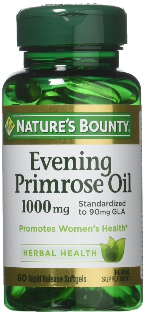 Nature's Bounty Evening Primrose Oil, 1000mg, 180 Softgels (3 X 60 Graf Flaschen)