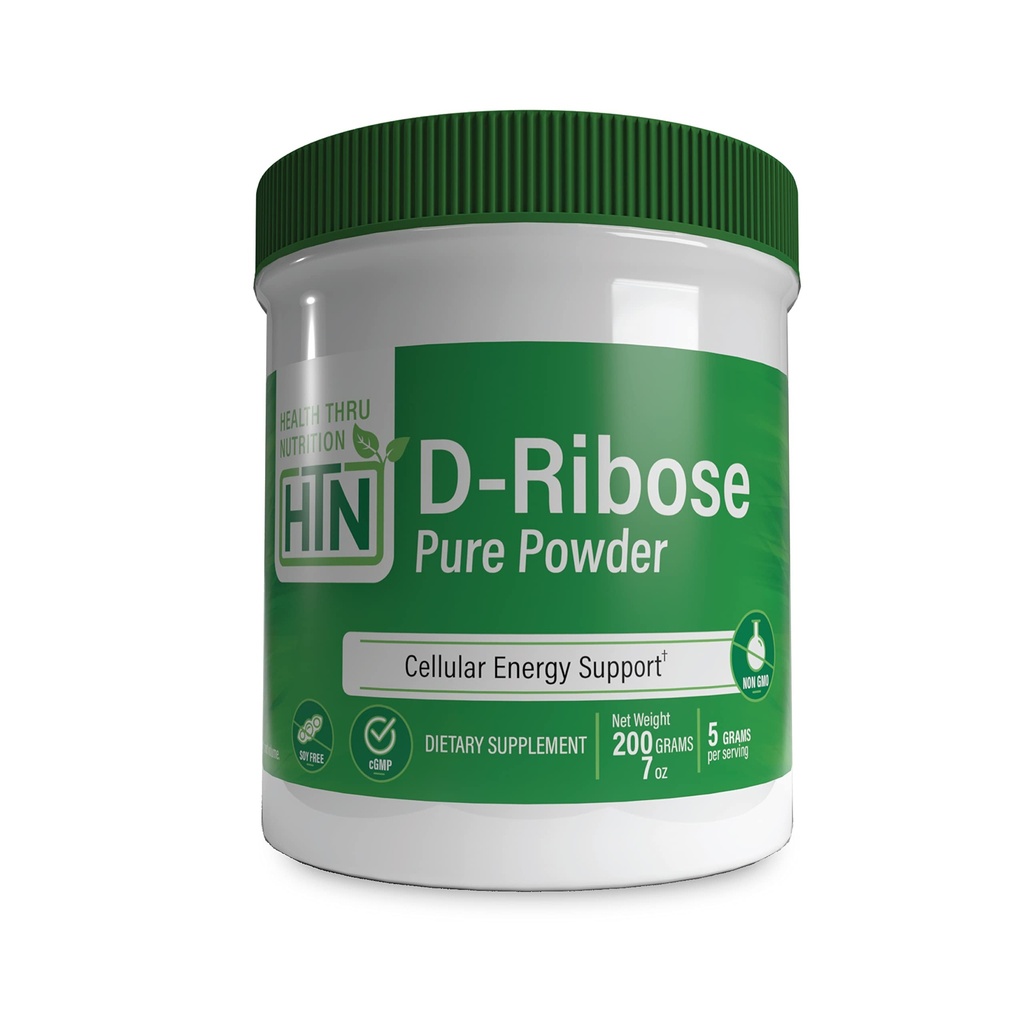 Gesundheit Thru Nutrition D-Ribose reines Pulver 200 Gramm | 5 Gramm pro Servieren | Cellular Energy Support | Non-GMO Ribose Nahrungsergänzung (200g 7 oz)