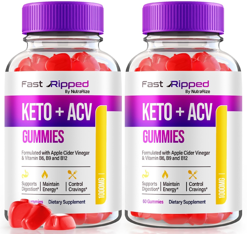 NutraRize (Pack mit 2 schnellen Ripped Keto+ACV Gummie, Erweiterte Formel, Apfel Apfelessig 1000MG Vitamine Ergänzung, maximale Stärke Gummy Bewertungen (120 Gummie)