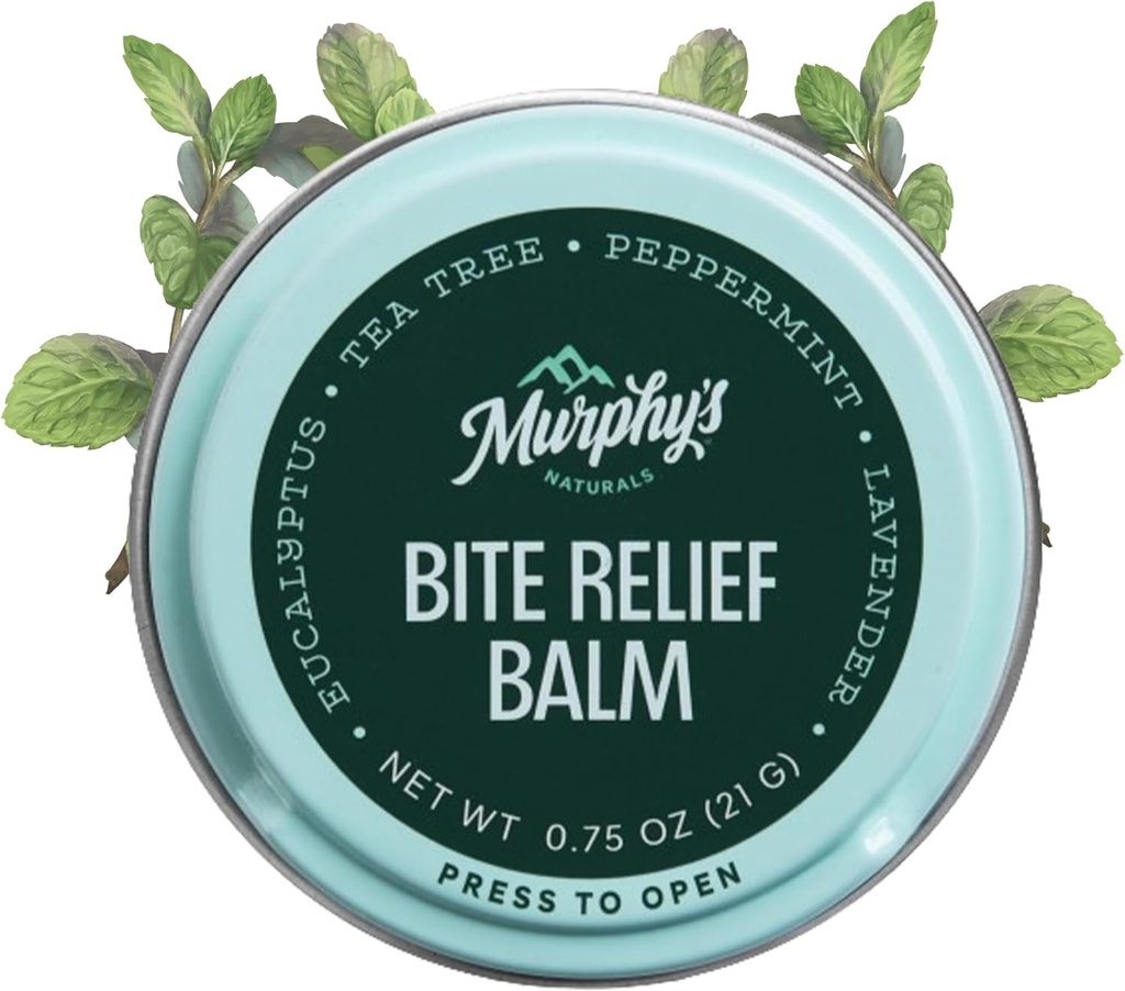 Murphys Naturals Baume de soulagement des piqûres d'insectes, voyage-friendly, apaisant Bug Bites à base d'huile végétale, action rapide, application facile, 0.75oz
