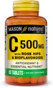 MASON NATURAL Vitamin C 500 mg, mit Rose HIPS & Bioflavonoide, Immununterstützung & Antioxidans Formel, 90 Tabletten