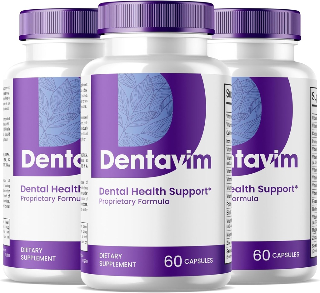 (3 Pack) Dentavim Capsules - All Natural Care for Teeth and Gums - Dentavim Dental Health Formula Pills - Maximum Strength, Vitamin & Minerals for Overall Oral Protection, Denta Vim for Reviews