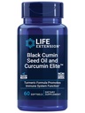 Life Extension Black Cumin Seed Oil and Curcumin Elite, Black Cumin, Turmeric Extract, Immune Health Support, hohe Bioverfügbarkeit, Ganzkörpergesundheit, Glutenfrei, Non-GMO, 60 Softgels
