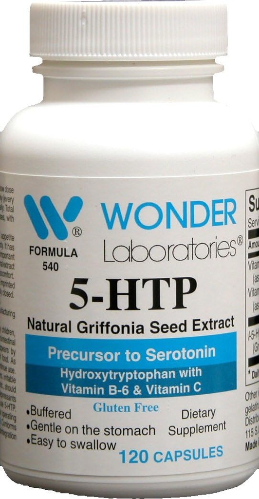 5 Htp, Natural Griffonia Seed Extract Precursor zu Serotonin - 120 Kapseln #5402