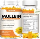Gummies de Mullein pour les poumons clairs, 10 extraits de feuille de Mullein en 1 pour les poumons, Gummies de Mullein Quercetin pour le nettoyage pulmonaire, respiratoire, immunité, saveur de mangue, 120 comte