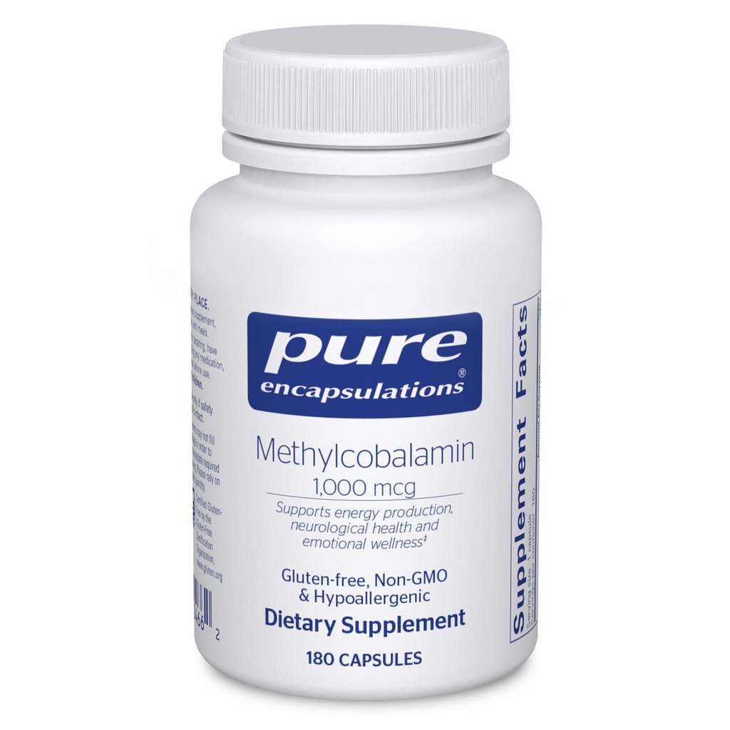 Pure Encapsulations Methylcobalamin 1.000 mcg - Vitamin B12 Nahrungsergänzung zur Unterstützung von Gedächtnis & Nerve Gesundheit - Premium Vitamin B12 Kapseln - 180 Kapseln