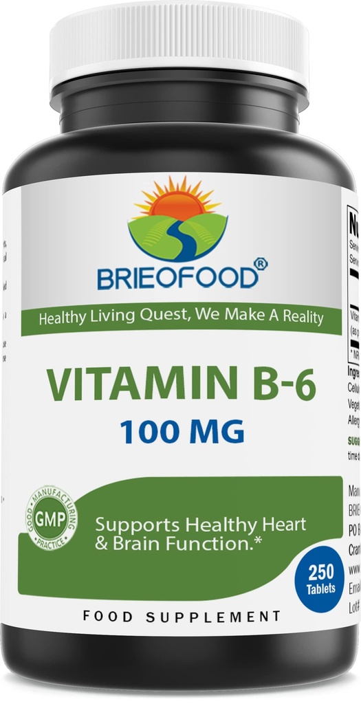 Brieofood Vitamin B6 100 mg 250 Tabletten