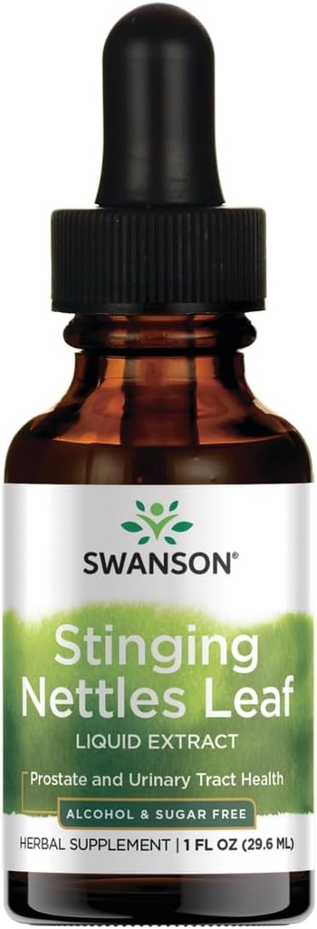 Swanson Stinging Nettles Feuille Extrait liquide Alcool et sans sucre 1 fl once (29,6 ml) Liquide