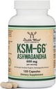 Double Wood Supplements Ashwagandha KSM 66 Organic and Clinically Studyd Extract (600mg pro Servierung, 120 Kapseln, 60 Servietten) Adaptogen Cortisol Manager für Frauen und Männer