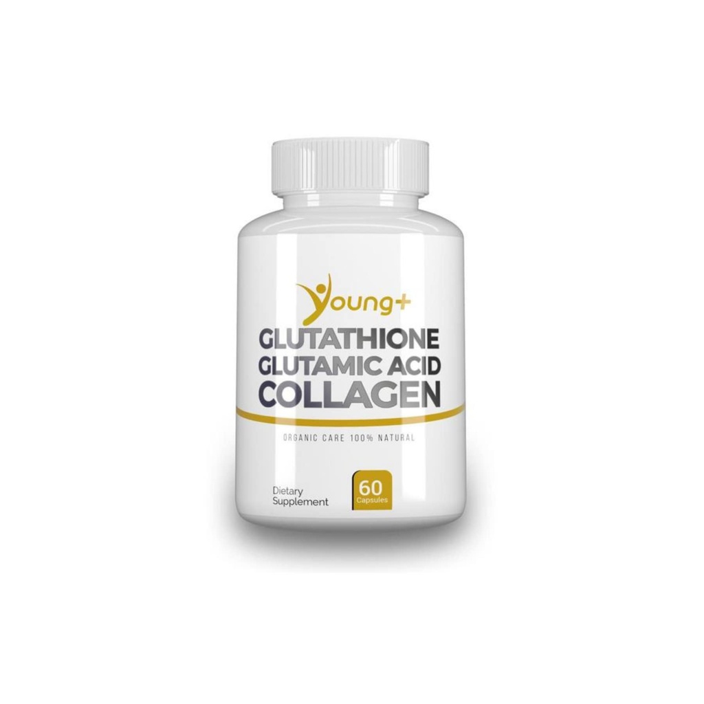 Junge+ Glutathion, Glutaminsäure und Kollagen. Antioxidante Ergänzung - 1000mg, 60 Kapseln